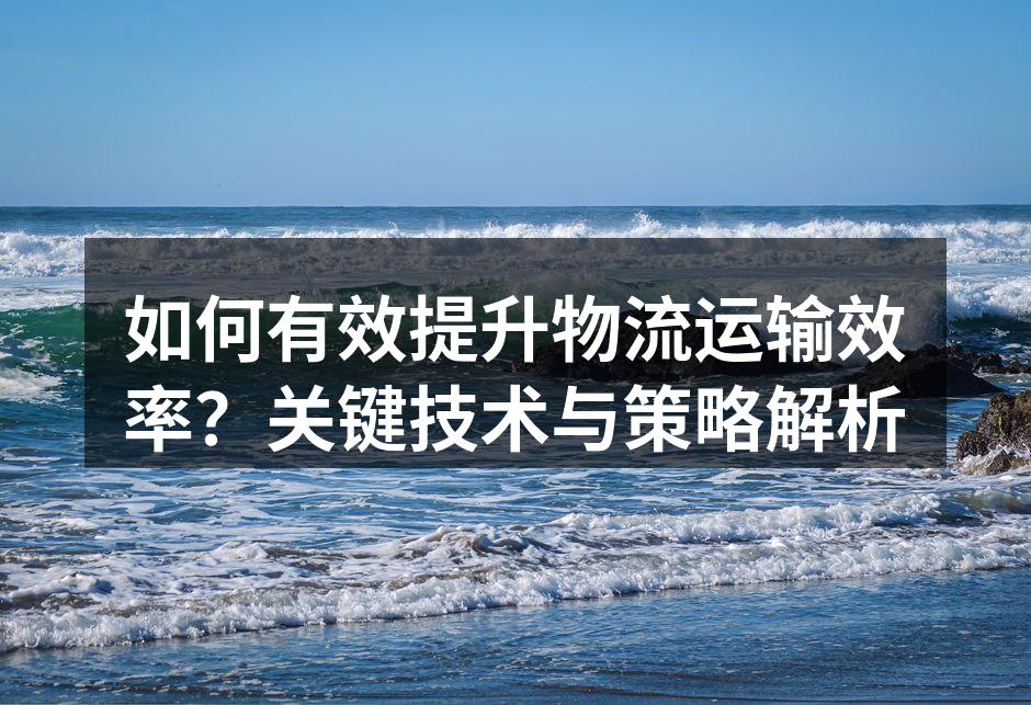 现代物流运输中的信息技术应用